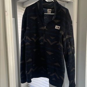 The North Face Men's Navy and Gray Zip-Up Sweater